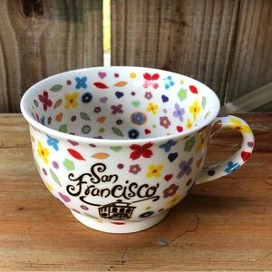 Luke-a-Tuke San Francisco Jumbo 16oz Floral Souvenir Coffee Mug Tea Cup